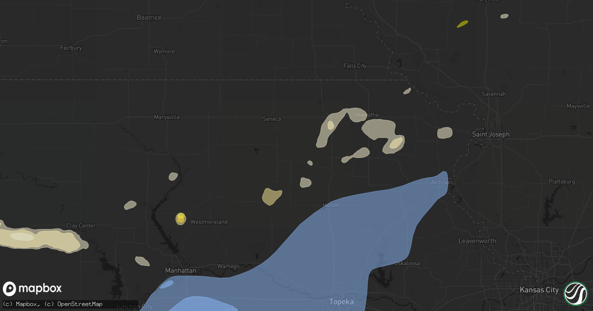 Hail map in Goff, KS on September 19, 2026