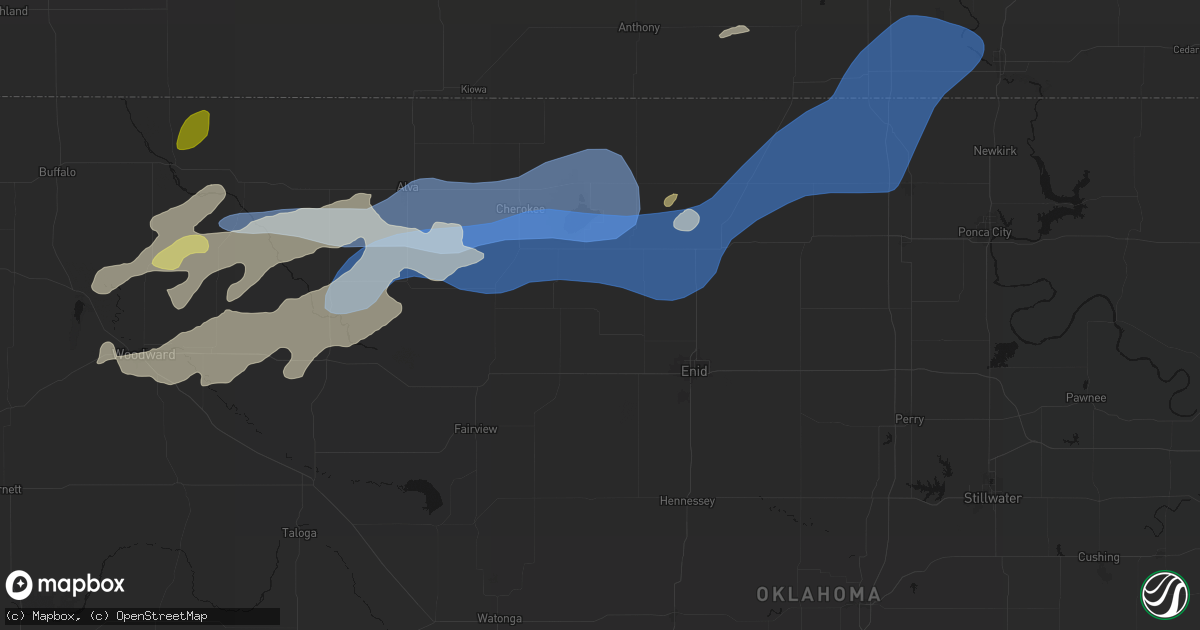 Hail map in Goltry, OK on September 19, 2026