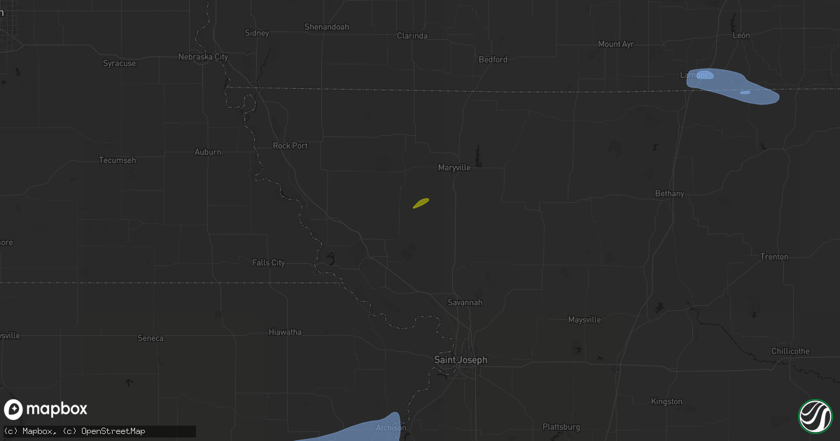 Hail map in Graham, MO on September 19, 2026
