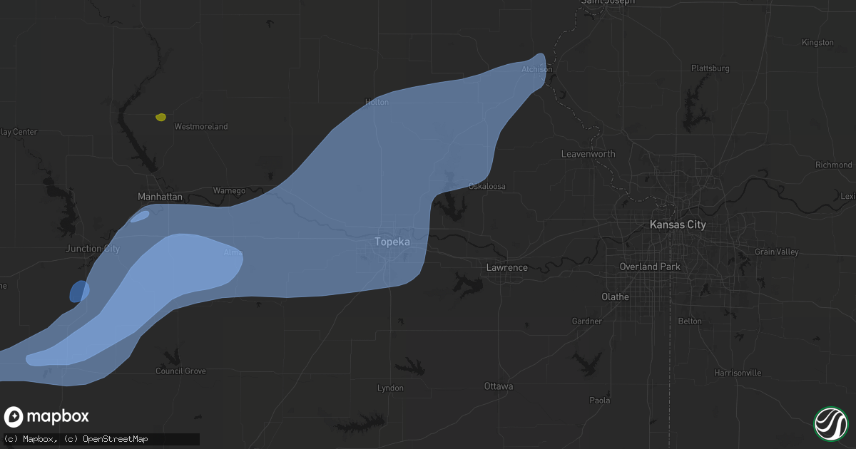 Hail map in Grantville, KS on September 19, 2026