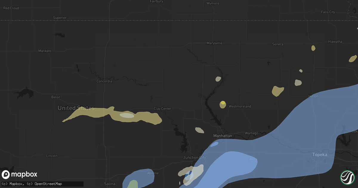 Hail map in Green, KS on September 19, 2026