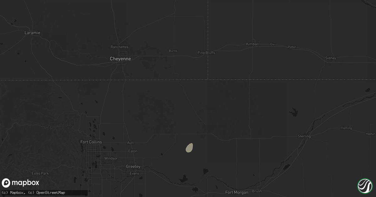 Hail map in Grover, CO on September 19, 2026