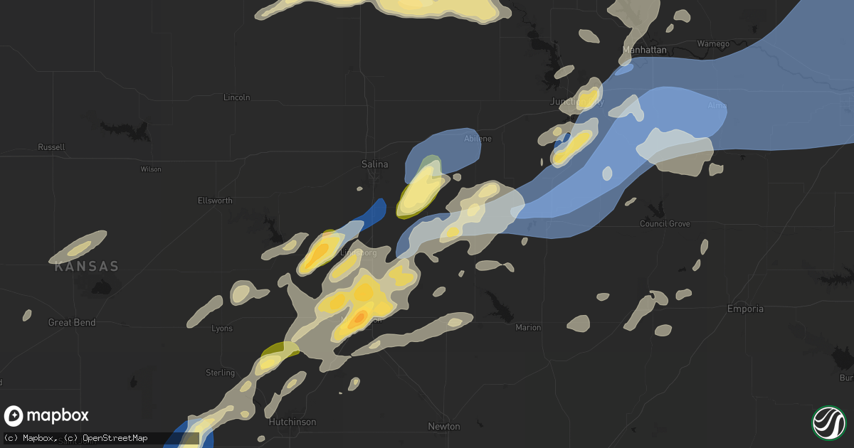 Hail map in Gypsum, KS on September 19, 2026