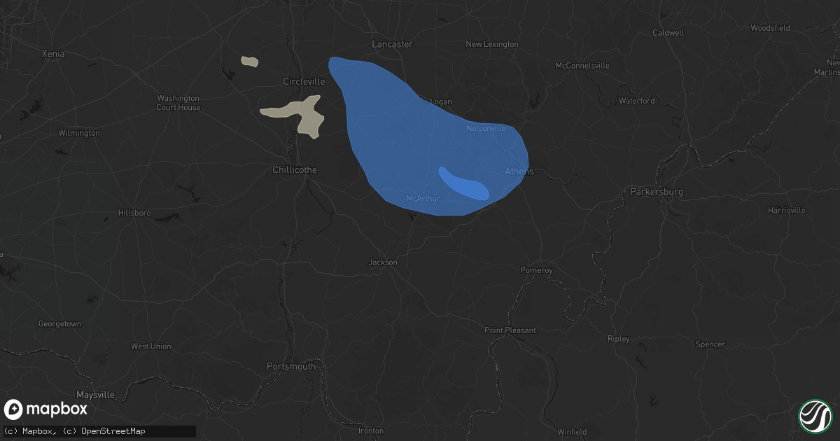 Hail map in Hamden, OH on September 19, 2026