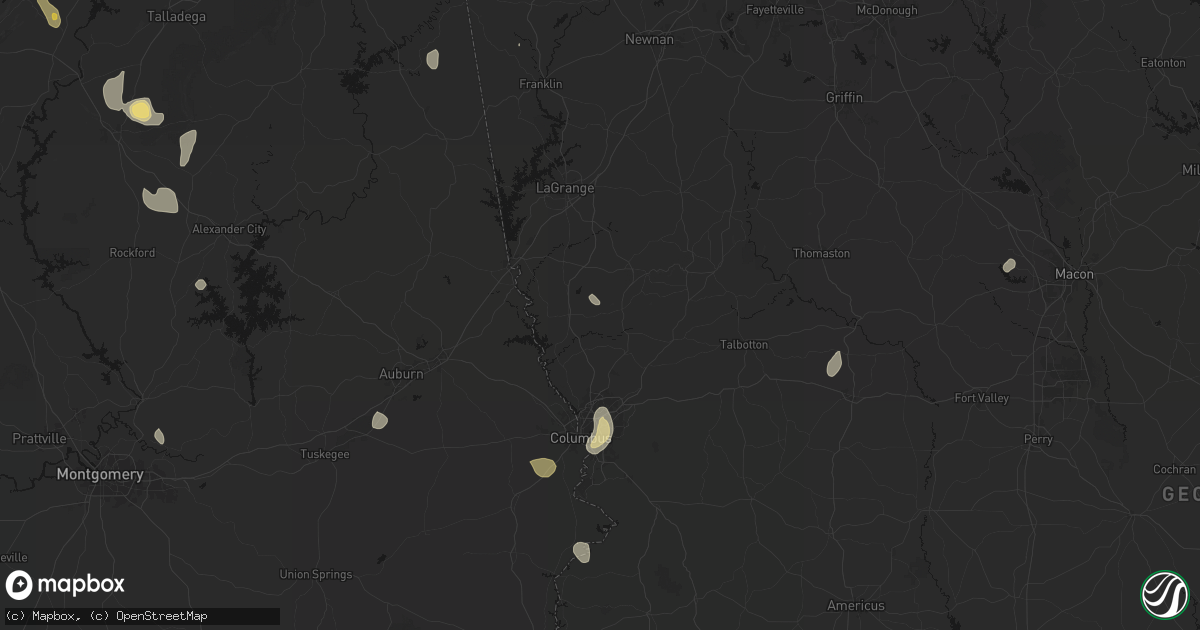 Hail map in Hamilton, GA on September 19, 2026