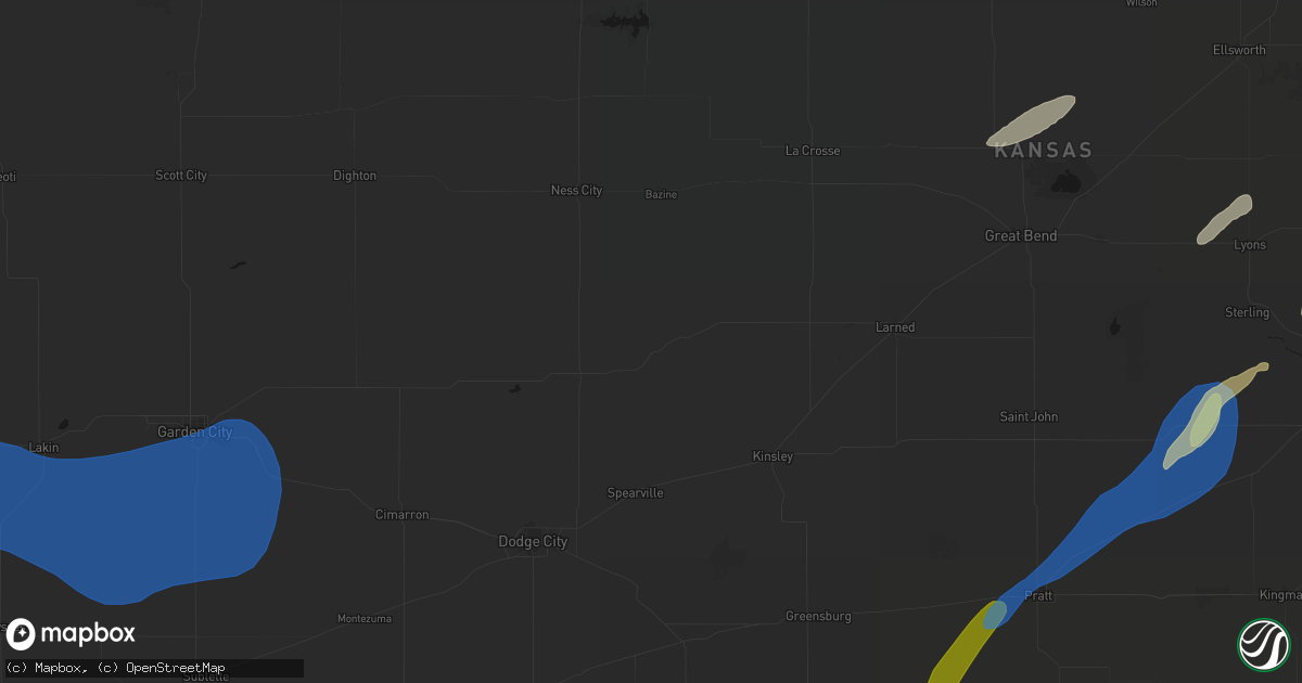 Hail map in Hanston, KS on September 19, 2026