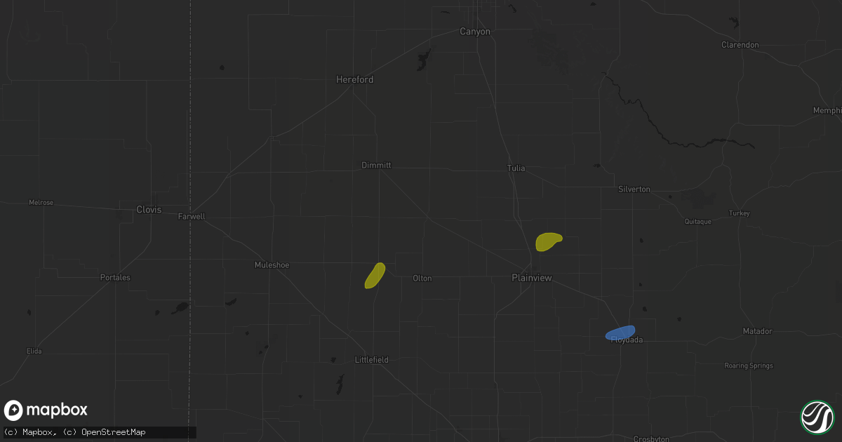 Hail map in Hart, TX on September 19, 2026