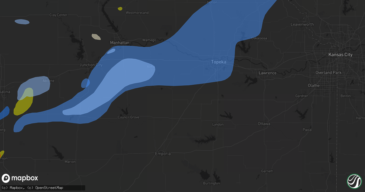 Hail map in Harveyville, KS on September 19, 2026