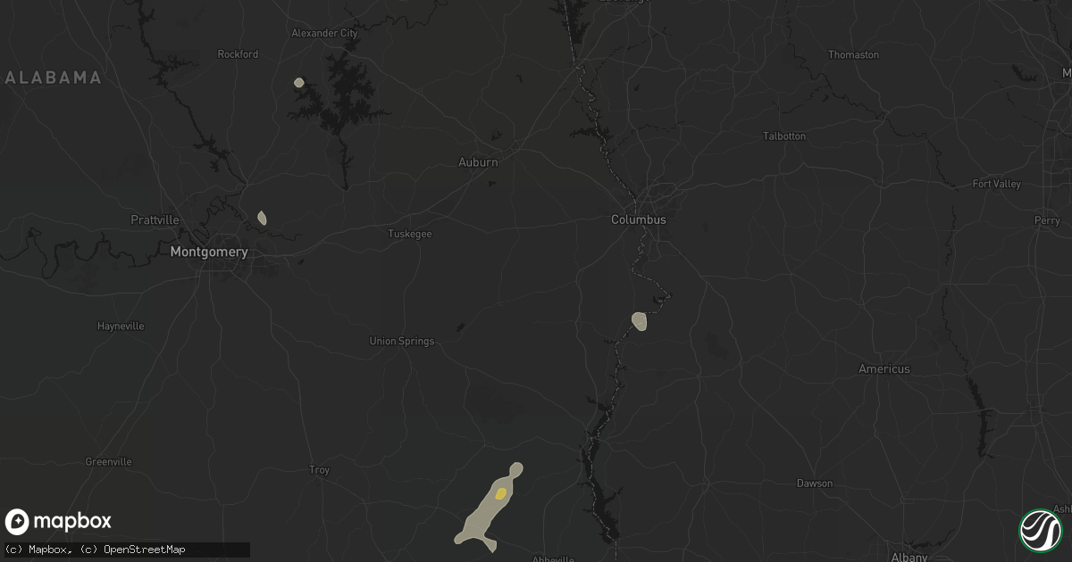 Hail map in Hatchechubbee, AL on September 19, 2026