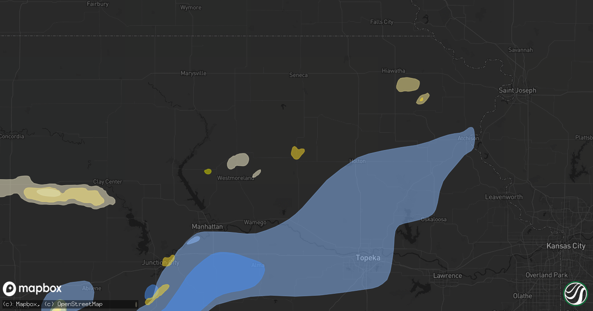 Hail map in Havensville, KS on September 19, 2026