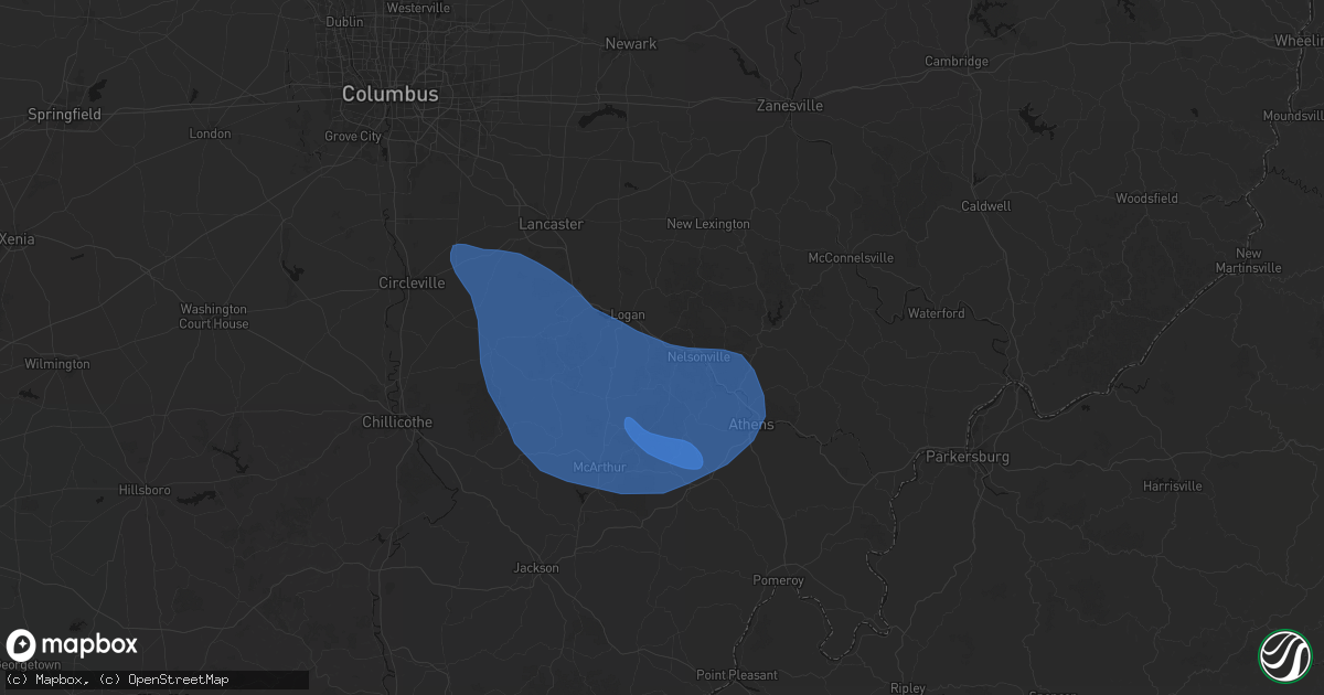 Hail map in Haydenville, OH on September 19, 2026