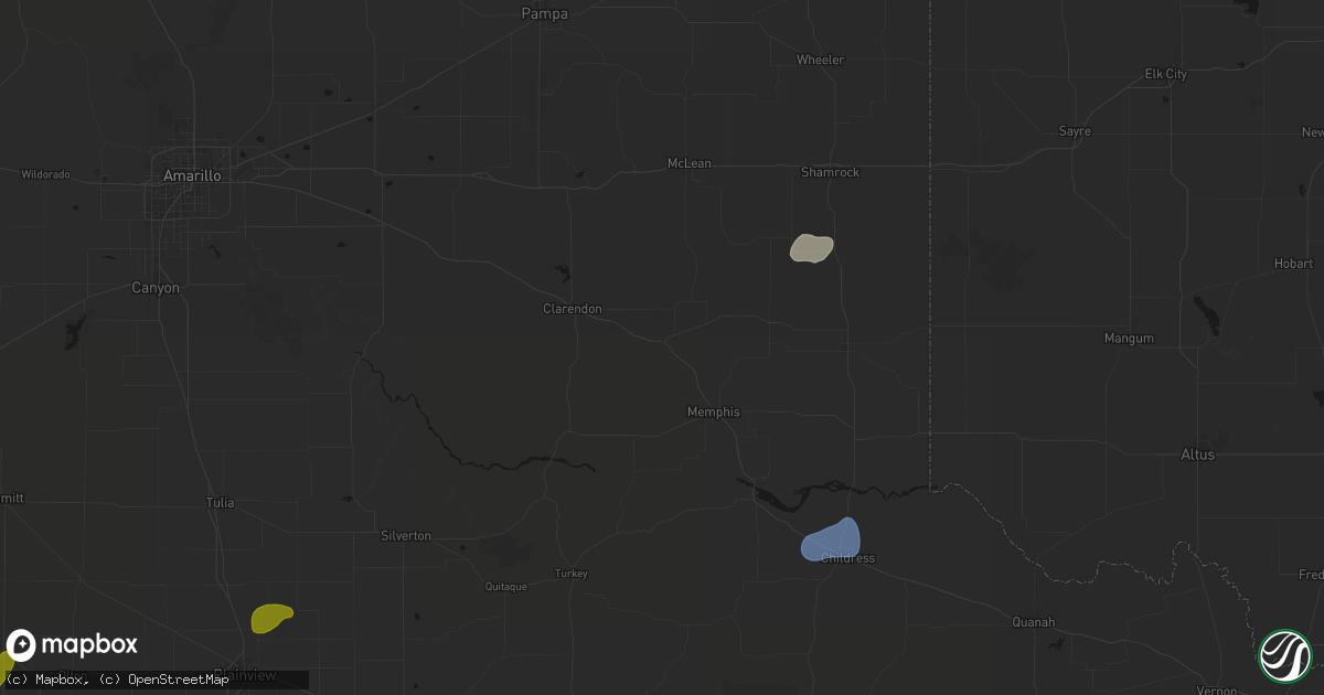 Hail map in Hedley, TX on September 19, 2026