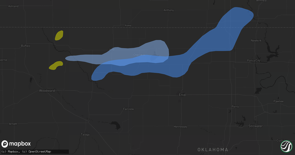 Hail map in Helena, OK on September 19, 2026