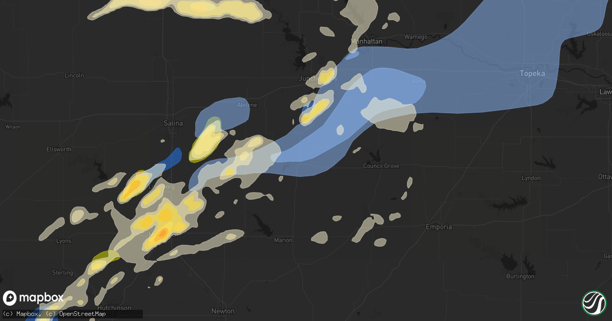 Hail map in Herington, KS on September 19, 2026