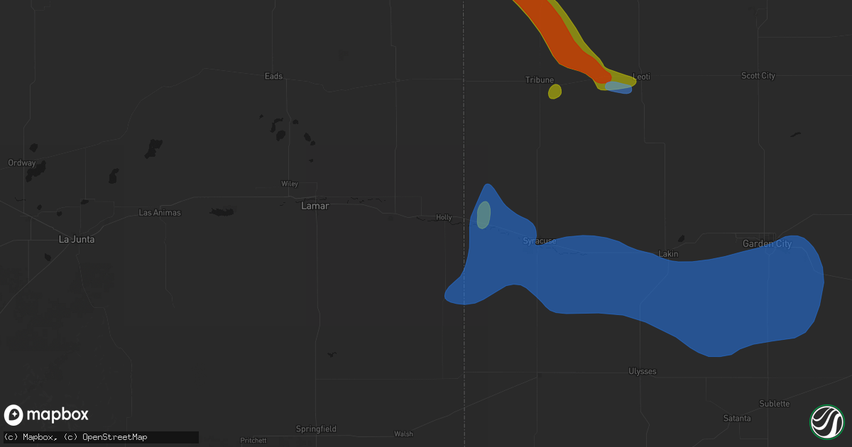 Hail map in Holly, CO on September 19, 2026