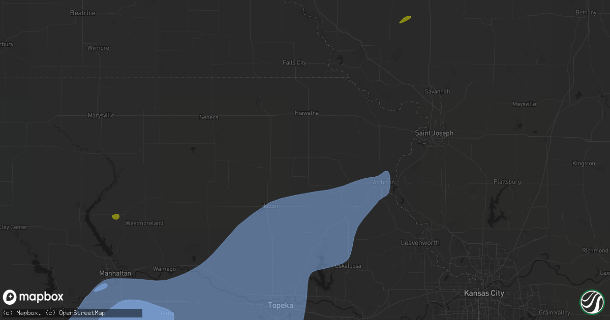 Hail map in Horton, KS on September 19, 2026