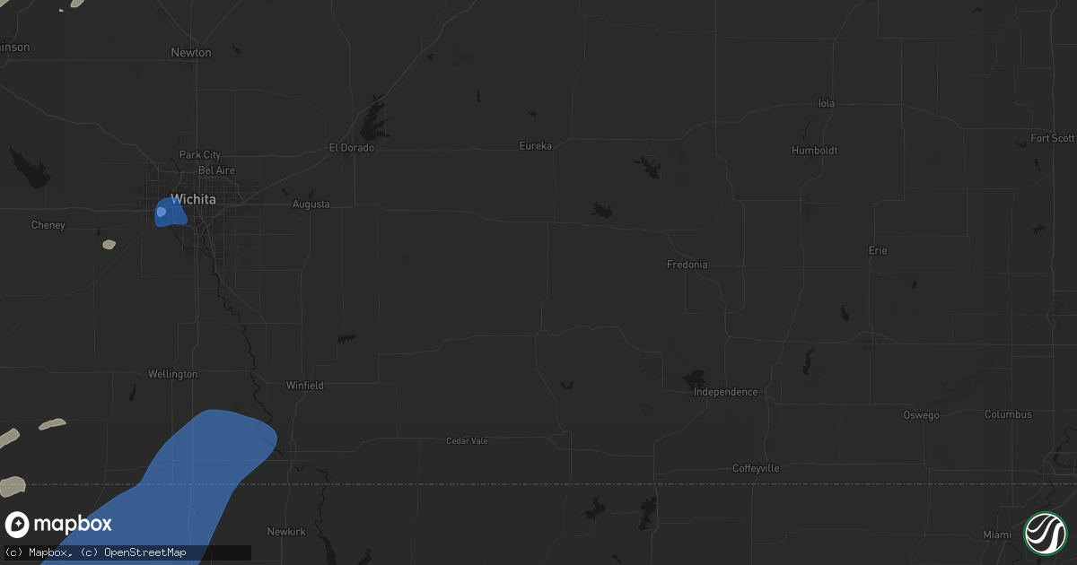 Hail map in Howard, KS on September 19, 2026