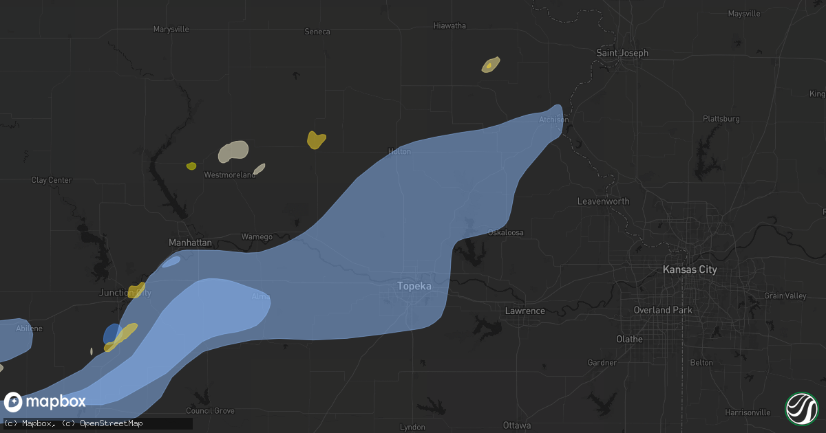 Hail map in Hoyt, KS on September 19, 2026