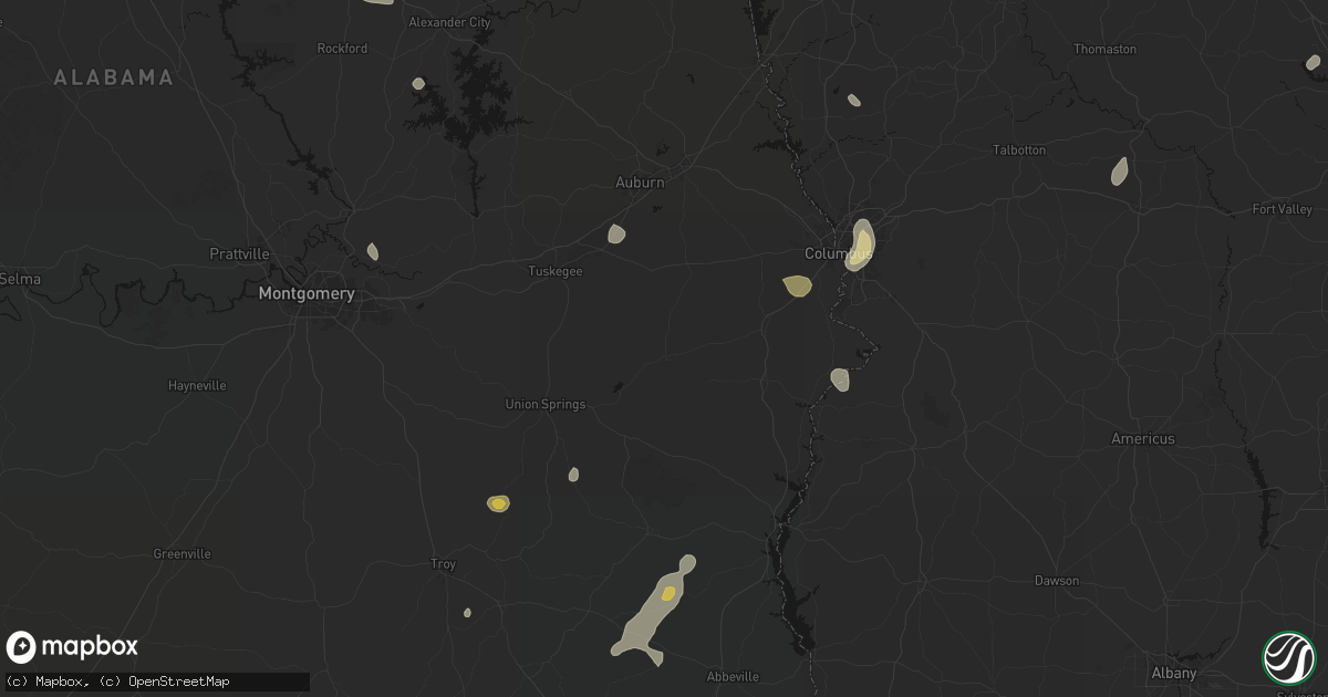 Hail map in Hurtsboro, AL on September 19, 2026