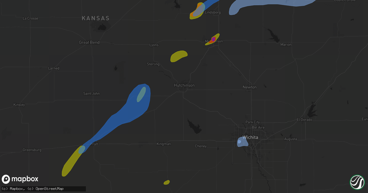 Hail map in Hutchinson, KS on September 19, 2026