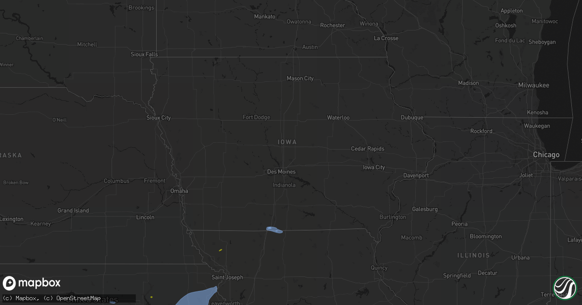 Hail map in Iowa on September 19, 2026