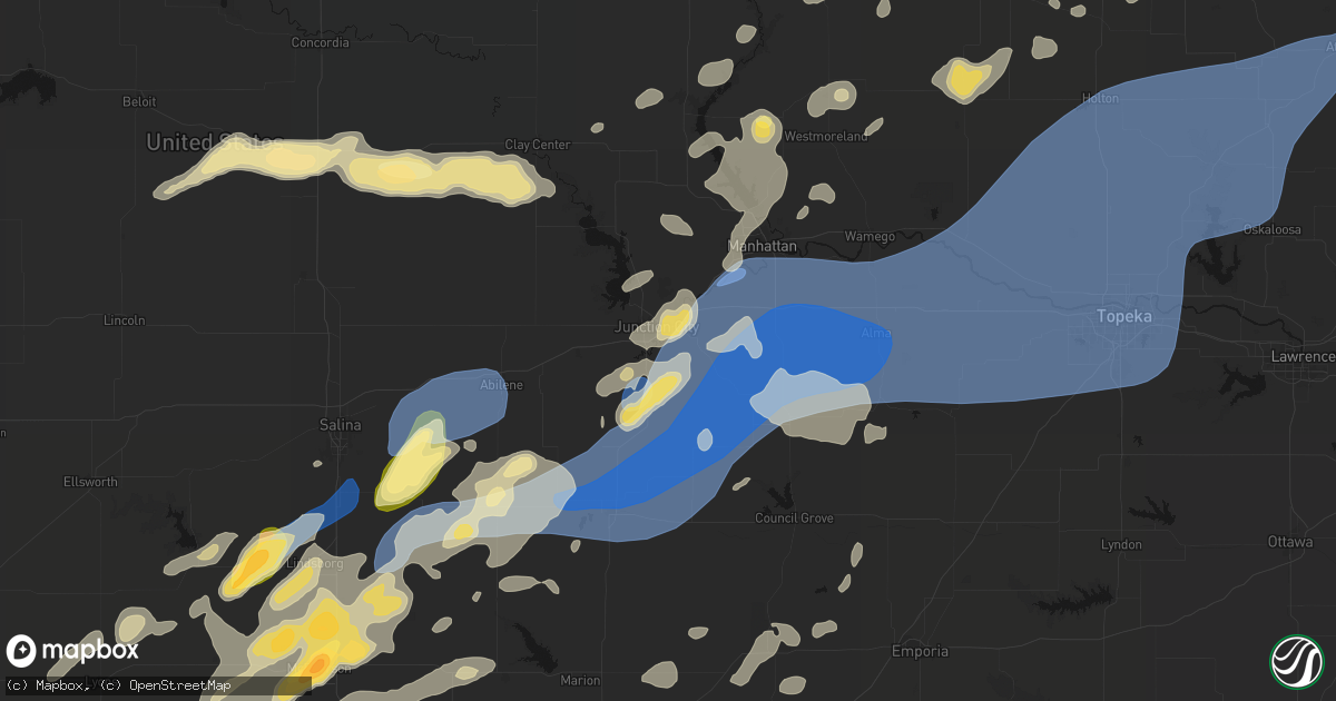 Hail map in Junction City, KS on September 19, 2026