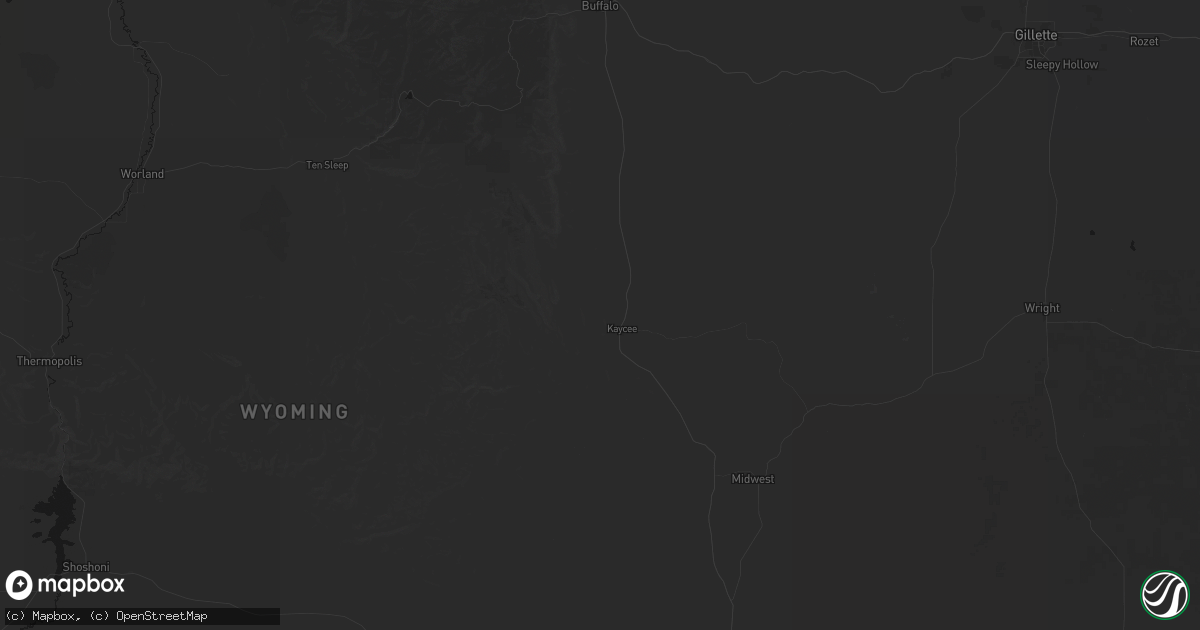 Hail map in Kaycee, WY on September 19, 2026