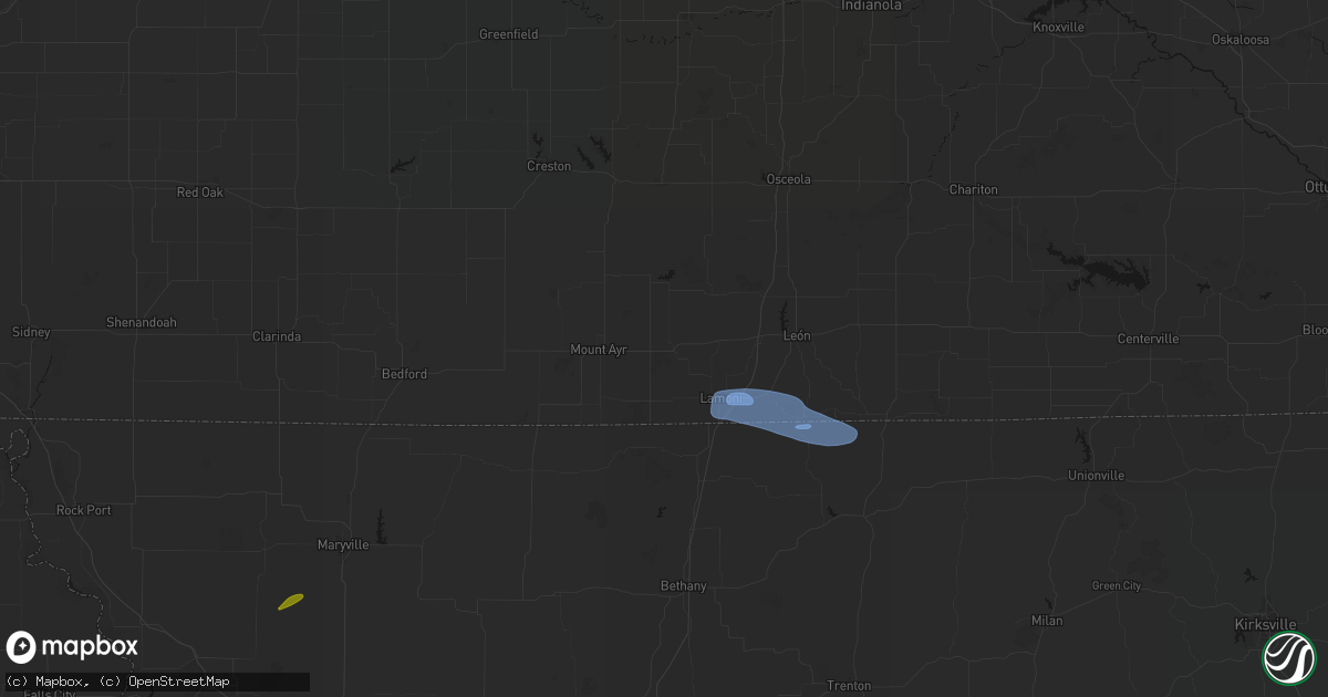 Hail map in Kellerton, IA on September 19, 2026