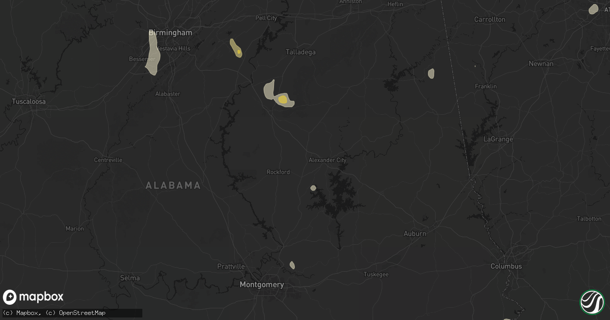 Hail map in Kellyton, AL on September 19, 2026