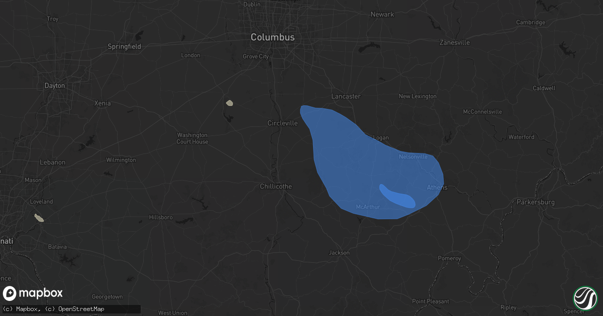 Hail map in Kingston, OH on September 19, 2026