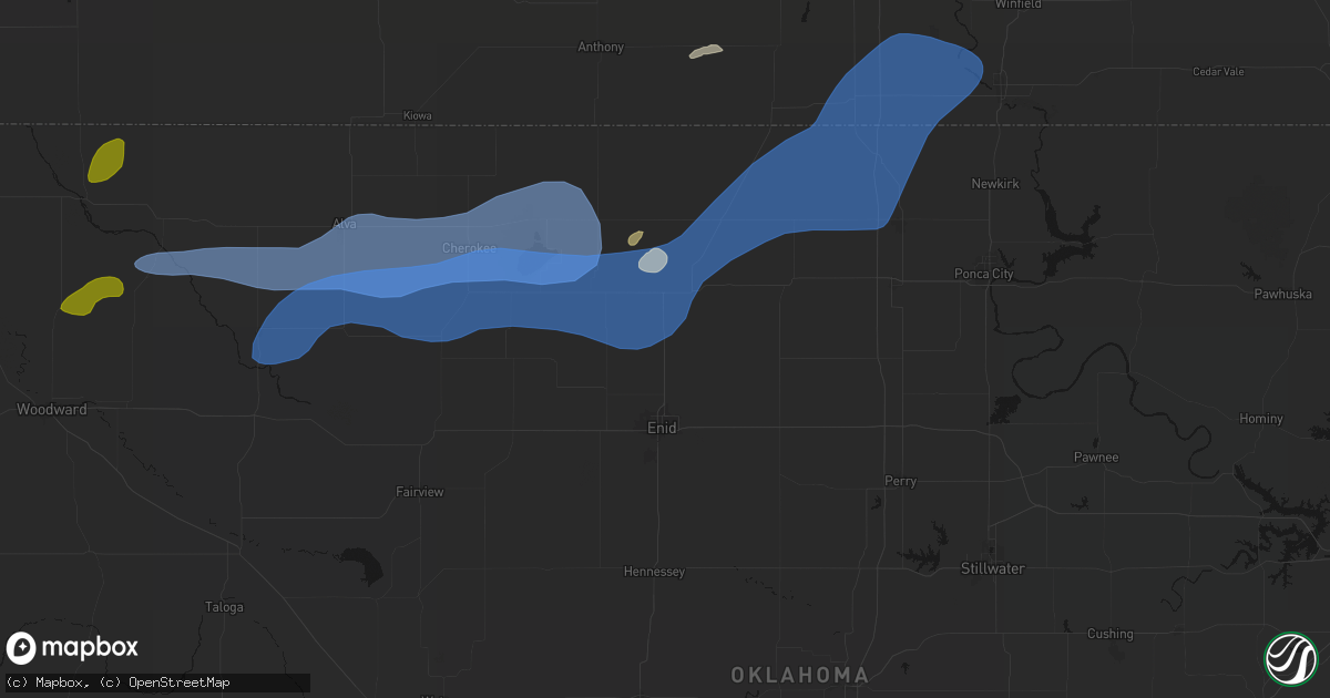 Hail map in Kremlin, OK on September 19, 2026