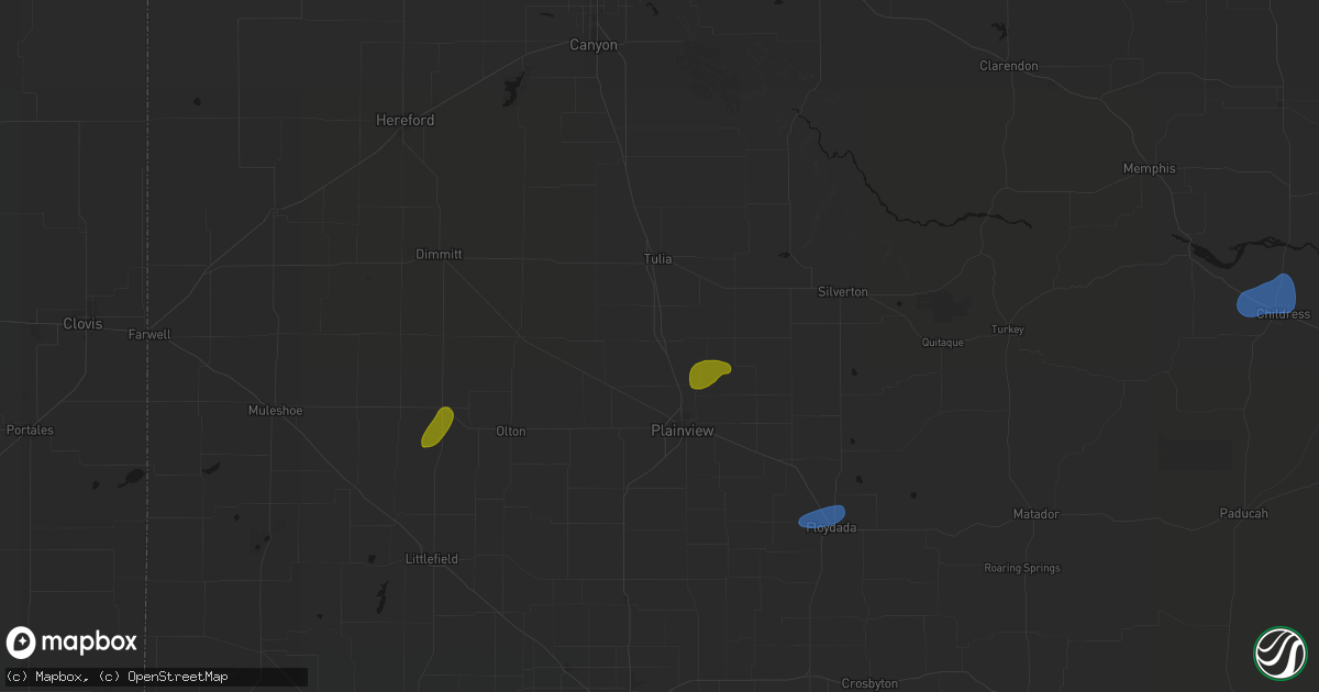 Hail map in Kress, TX on September 19, 2026