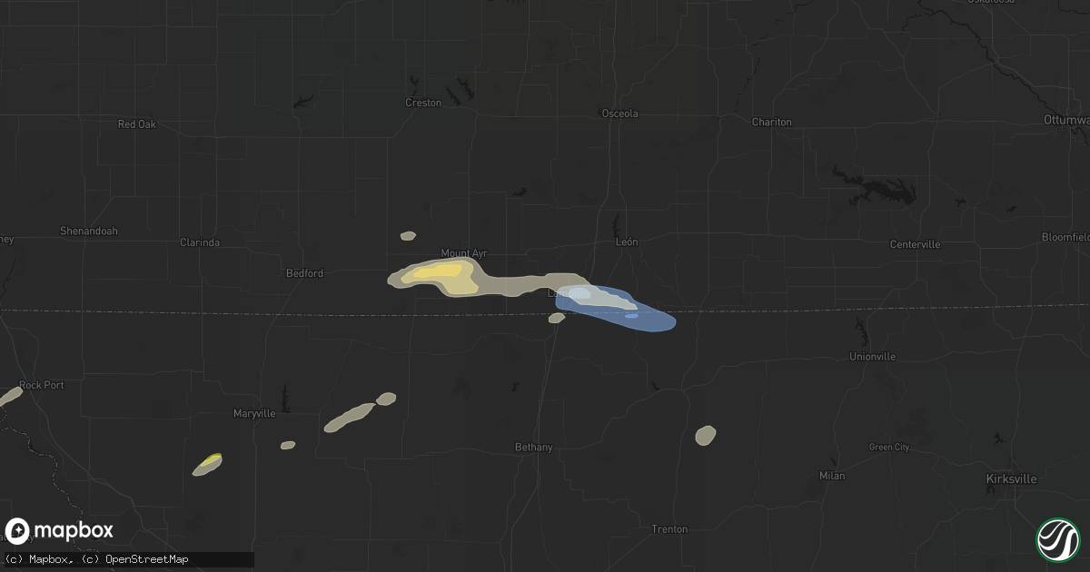 Hail map in Lamoni, IA on September 19, 2026