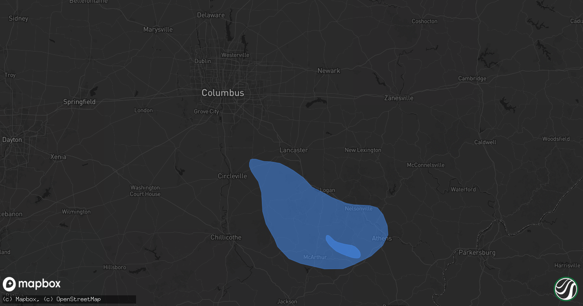 Hail map in Lancaster, OH on September 19, 2026