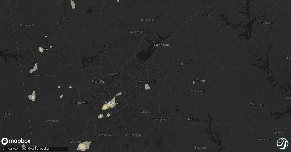 Hail map in Lawrenceville, GA on September 19, 2026