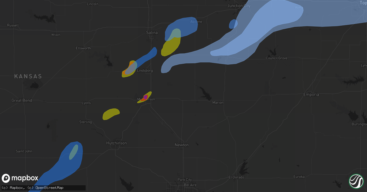 Hail map in Lehigh, KS on September 19, 2026