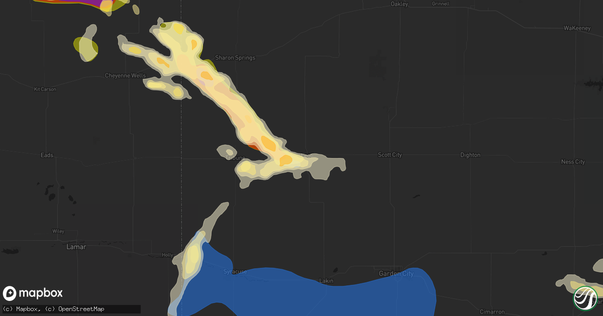 Hail map in Leoti, KS on September 19, 2026