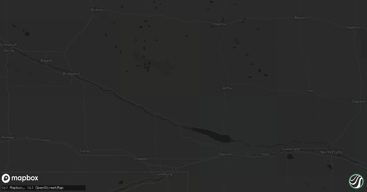 Hail map in Lewellen, NE on September 19, 2026