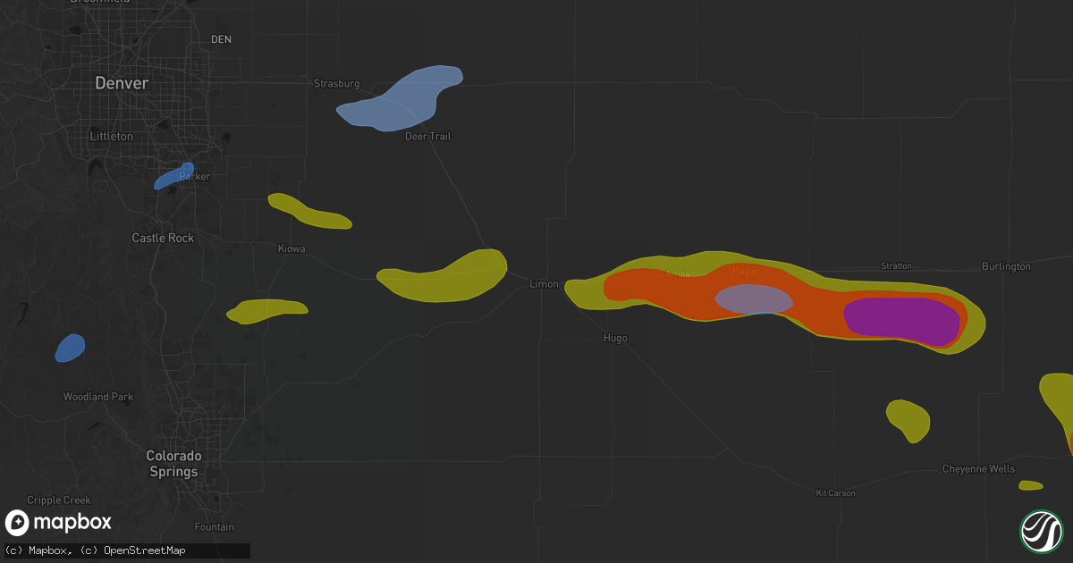 Hail map in Limon, CO on September 19, 2026