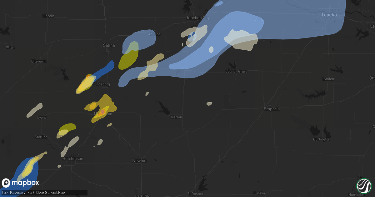 Hail map in Lincolnville, KS on September 19, 2026