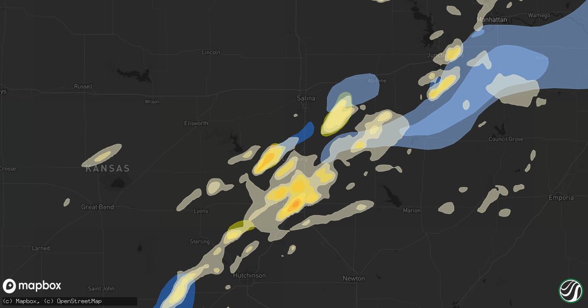 Hail map in Lindsborg, KS on September 19, 2026