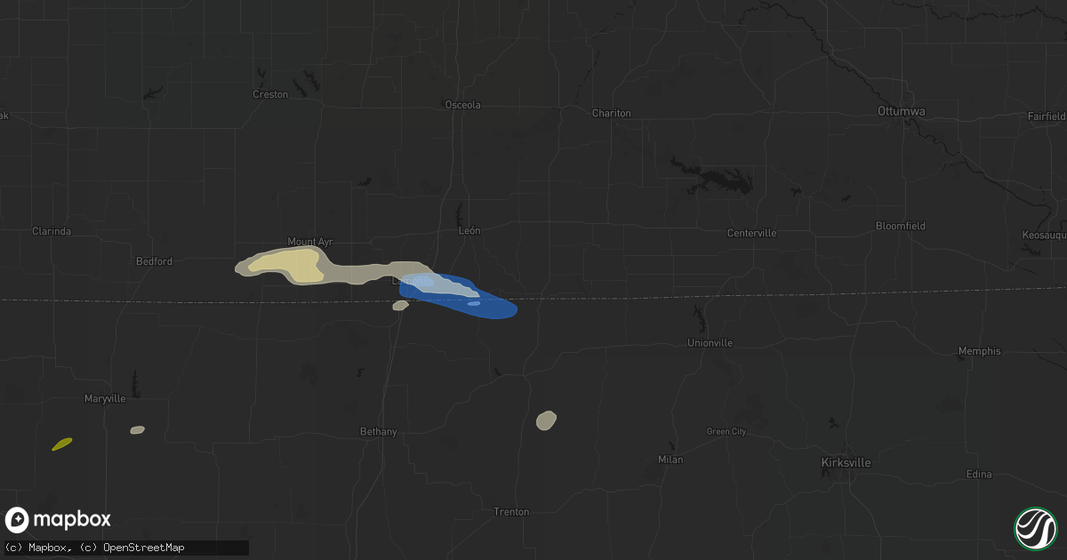 Hail map in Lineville, IA on September 19, 2026
