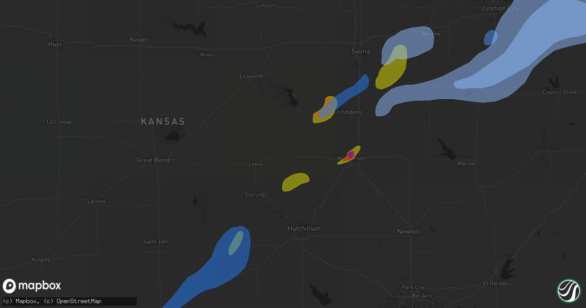 Hail map in Little River, KS on September 19, 2026