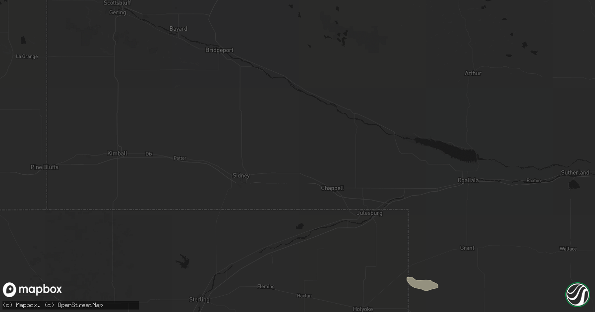 Hail map in Lodgepole, NE on September 19, 2026