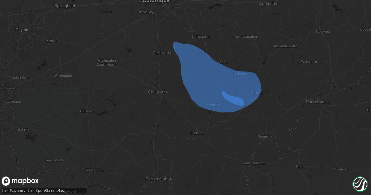 Hail map in Londonderry, OH on September 19, 2026