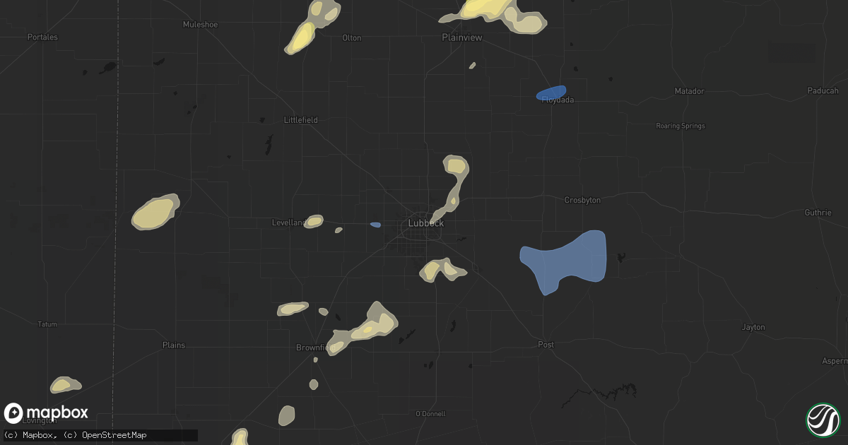 Hail map in Lubbock, TX on September 19, 2026
