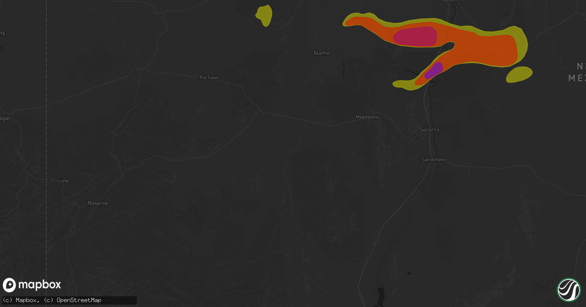 Hail map in Magdalena, NM on September 19, 2026