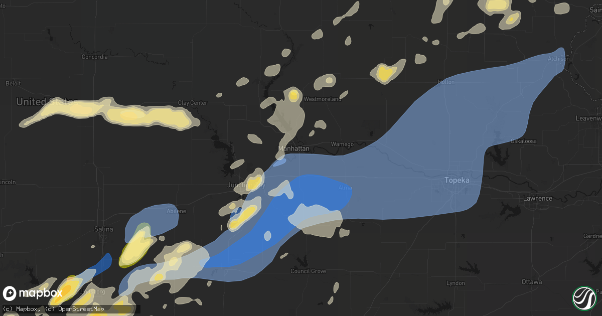 Hail map in Manhattan, KS on September 19, 2026