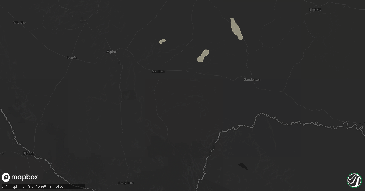 Hail map in Marathon, TX on September 19, 2026