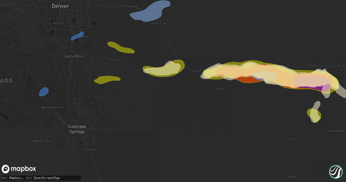 Hail map in Matheson, CO on September 19, 2026